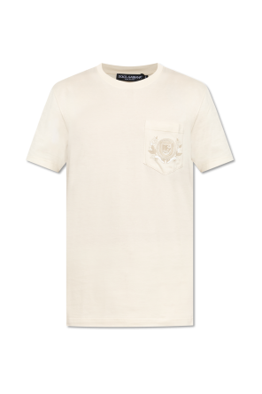 Tシャツ・カットソー Dolce & Gabbana SS25 T-SHIRT IN COTONE (G8PV1Z G7WUQN0000) White T-shirt with embroidered logo Dolce & Gabbana - Vitkac AS